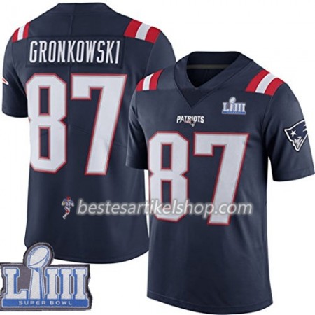 Herren New England Patriots Trikot Rob Gronkowski 87 Nike Blau 2019 Super Bowl LIII